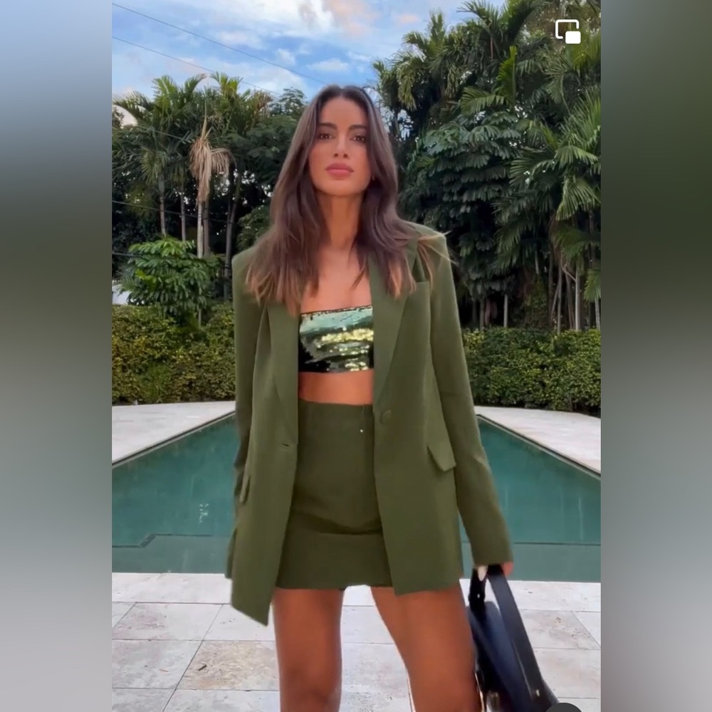 Camila coelho green sequin top